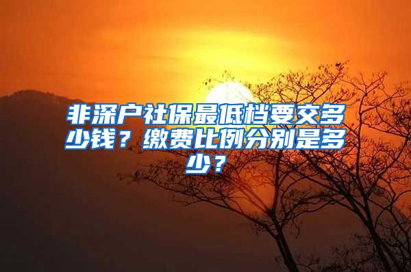 非深户社保最低档要交多少钱？缴费比例分别是多少？