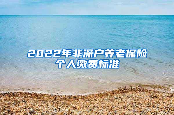 2022年非深户养老保险个人缴费标准