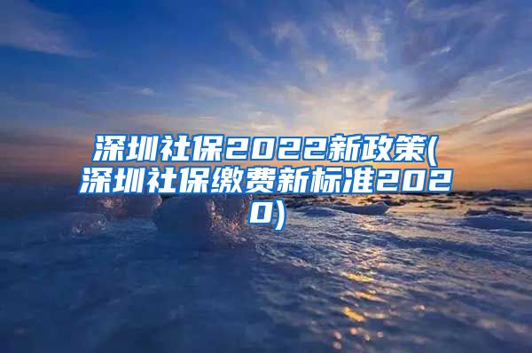 深圳社保2022新政策(深圳社保缴费新标准2020)