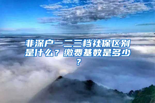 非深户一二三档社保区别是什么？缴费基数是多少？