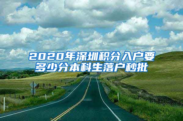 2020年深圳积分入户要多少分本科生落户秒批