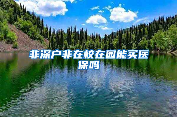 非深户非在校在园能买医保吗