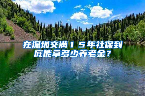 在深圳交满１５年社保到底能拿多少养老金？