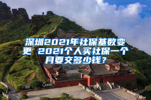 深圳2021年社保基数变更 2021个人买社保一个月要交多少钱？
