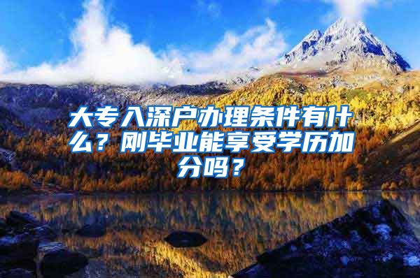 大专入深户办理条件有什么？刚毕业能享受学历加分吗？