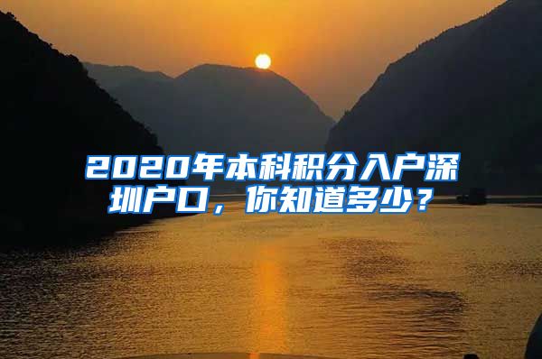 2020年本科积分入户深圳户口，你知道多少？