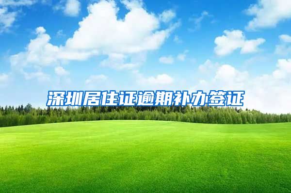 深圳居住证逾期补办签证