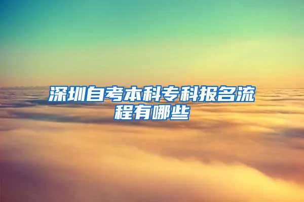 深圳自考本科专科报名流程有哪些