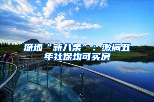 深圳“新八条”：缴满五年社保均可买房