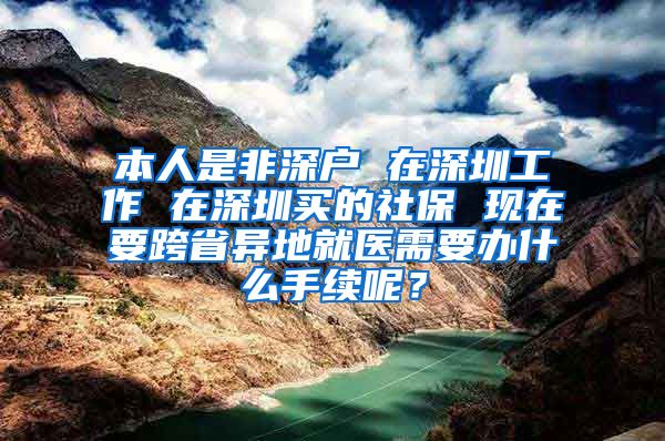 本人是非深户 在深圳工作 在深圳买的社保 现在要跨省异地就医需要办什么手续呢？