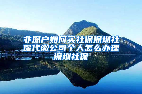 非深户如何买社保深圳社保代缴公司个人怎么办理深圳社保