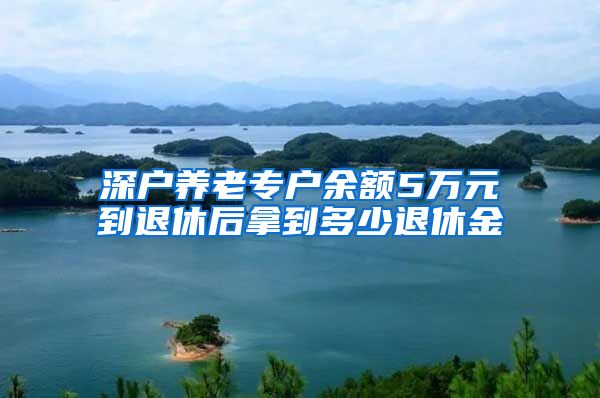 深户养老专户余额5万元到退休后拿到多少退休金