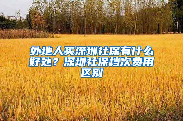 外地人买深圳社保有什么好处？深圳社保档次费用区别