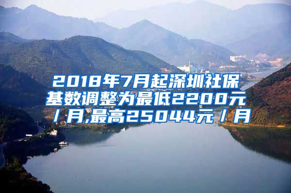 2018年7月起深圳社保基数调整为最低2200元／月,最高25044元／月
