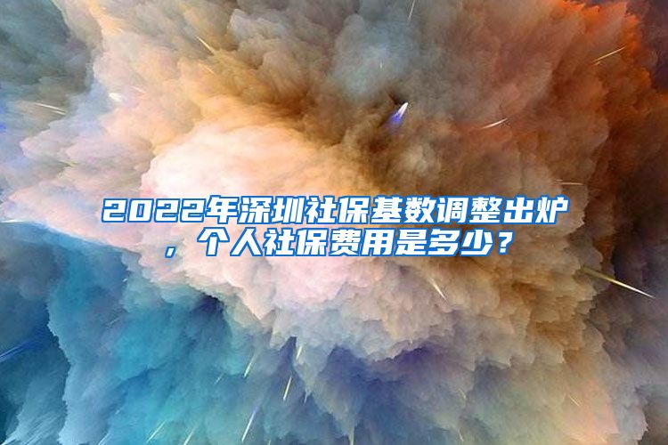 2022年深圳社保基数调整出炉，个人社保费用是多少？