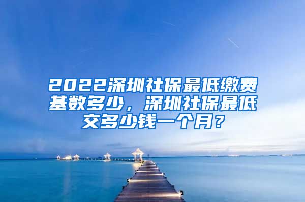 2022深圳社保最低缴费基数多少，深圳社保最低交多少钱一个月？