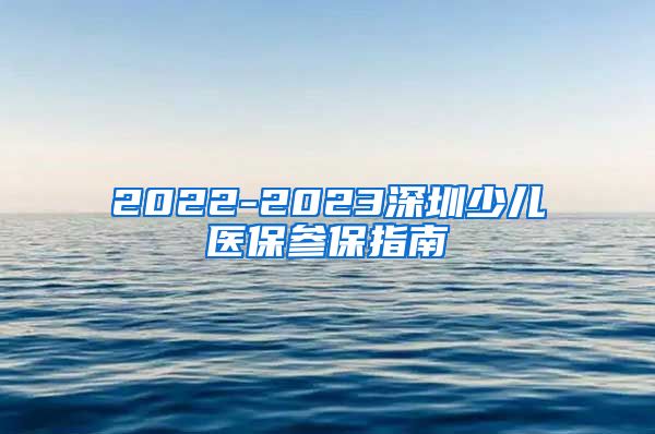 2022-2023深圳少儿医保参保指南