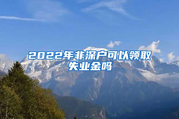 2022年非深户可以领取失业金吗