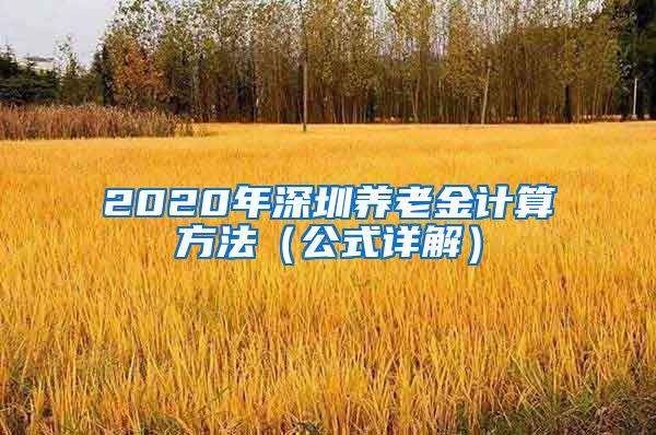 2020年深圳养老金计算方法（公式详解）