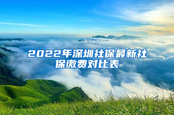 2022年深圳社保最新社保缴费对比表