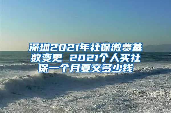 深圳2021年社保缴费基数变更 2021个人买社保一个月要交多少钱