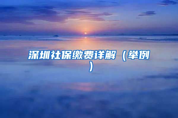 深圳社保缴费详解（举例）