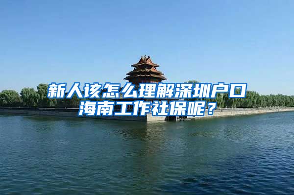 新人该怎么理解深圳户口海南工作社保呢？