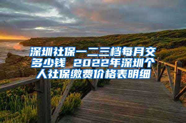 深圳社保一二三档每月交多少钱 2022年深圳个人社保缴费价格表明细