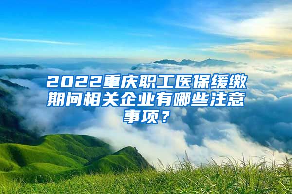 2022重庆职工医保缓缴期间相关企业有哪些注意事项？