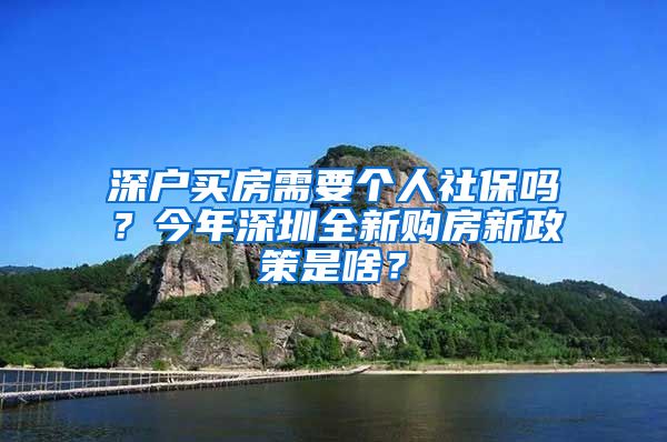 深户买房需要个人社保吗？今年深圳全新购房新政策是啥？