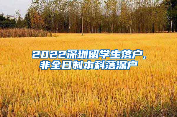 2022深圳留学生落户,非全日制本科落深户