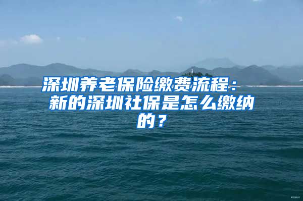 深圳养老保险缴费流程： 新的深圳社保是怎么缴纳的？