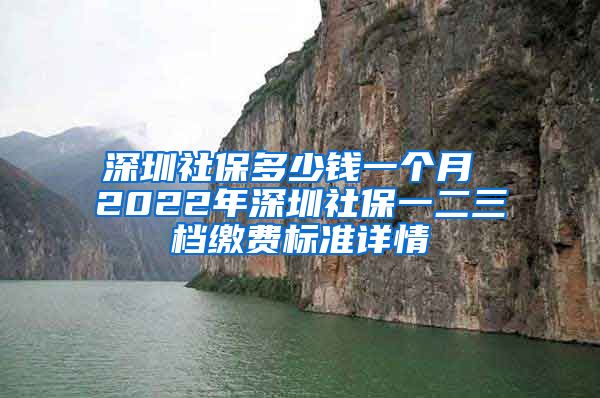 深圳社保多少钱一个月 2022年深圳社保一二三档缴费标准详情