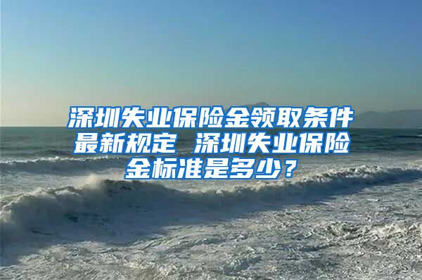 深圳失业保险金领取条件最新规定 深圳失业保险金标准是多少?