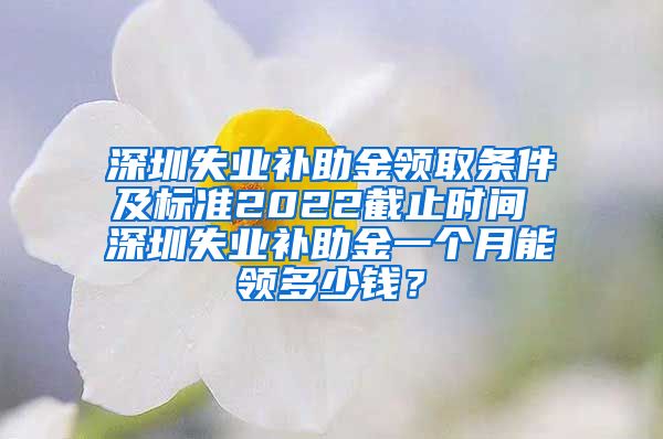 深圳失业补助金领取条件及标准2022截止时间 深圳失业补助金一个月能领多少钱？