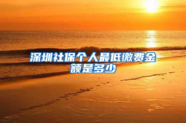 深圳社保个人最低缴费金额是多少