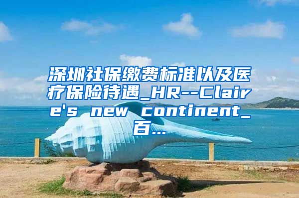 深圳社保缴费标准以及医疗保险待遇_HR--Claire's new continent_百...