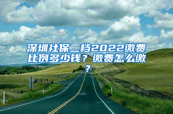 深圳社保二档2022缴费比例多少钱？缴费怎么缴？