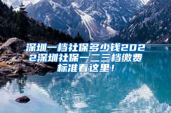 深圳一档社保多少钱2022深圳社保一二三档缴费标准看这里！