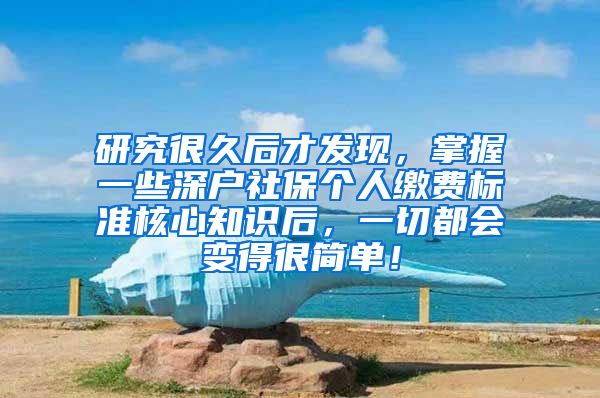 研究很久后才发现，掌握一些深户社保个人缴费标准核心知识后，一切都会变得很简单！