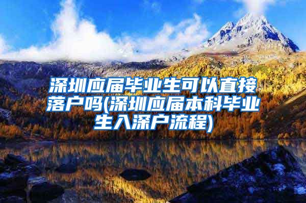 深圳应届毕业生可以直接落户吗(深圳应届本科毕业生入深户流程)