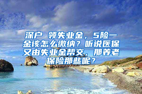 深户 领失业金，5险一金该怎么缴纳？听说医保又由失业金帮交，那养老保险那些呢？