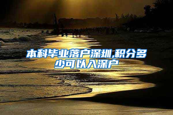 本科毕业落户深圳,积分多少可以入深户