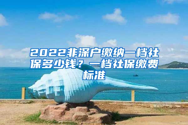 2022非深户缴纳一档社保多少钱？一档社保缴费标准