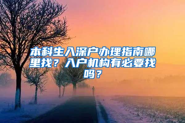 本科生入深户办理指南哪里找？入户机构有必要找吗？