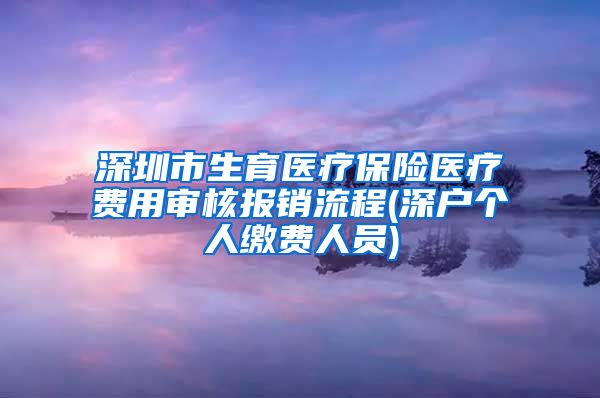 深圳市生育医疗保险医疗费用审核报销流程(深户个人缴费人员)