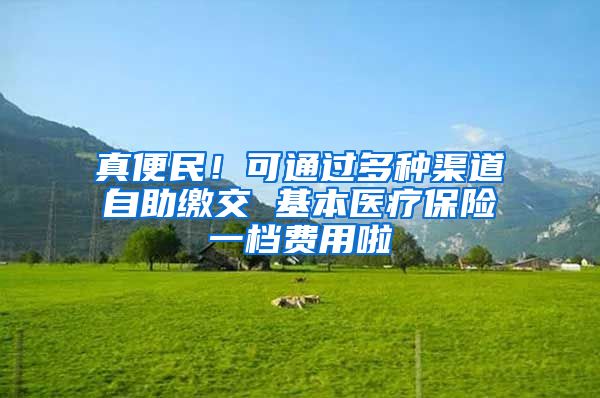 真便民！可通过多种渠道自助缴交 基本医疗保险一档费用啦