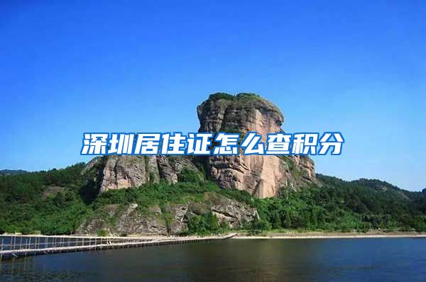 深圳居住证怎么查积分