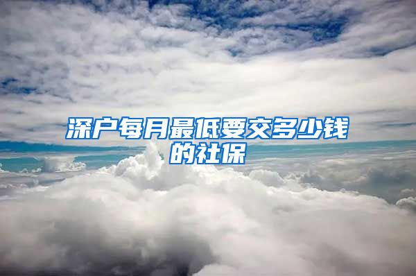 深户每月最低要交多少钱的社保