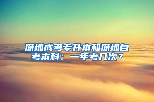 深圳成考专升本和深圳自考本科：一年考几次？